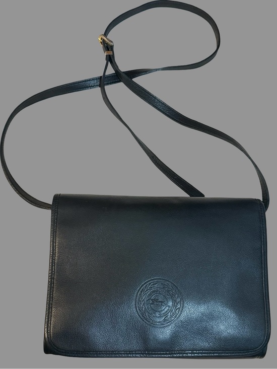 Longchamp Handbags - Vintage Longchamp Paris Black Leather Flap Crossbody Bag - Made in France